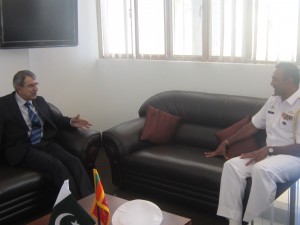 HE Qasim Qureshi with Southern Navel Commander Rear Admiral Piyal Harischandra De Dilva (P.H.De Silva) Pakistan’s High Commissioner in Sri Lanka urges enhanced bilateral trade between Pakistan and Sri Lanka
