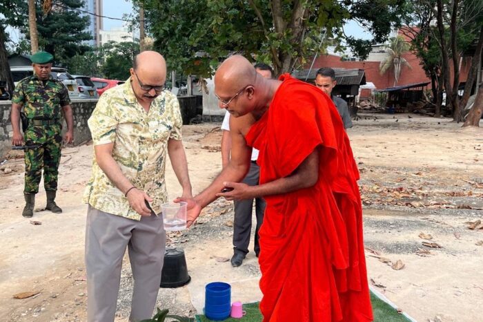 H.E High Commissioner plant a sapling alongside Ven. Dr. Kirinde Assaji Thero