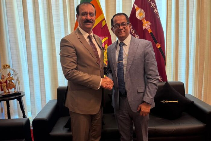 High Commissioner of Pakistan to Sri Lanka, Major General (R) Dr. Nayyar Naseer HI(M), paid a courtesy call on Hon. (Dr.) Jagath Wickramaratne, Speaker of the Parliament of Sri Lanka